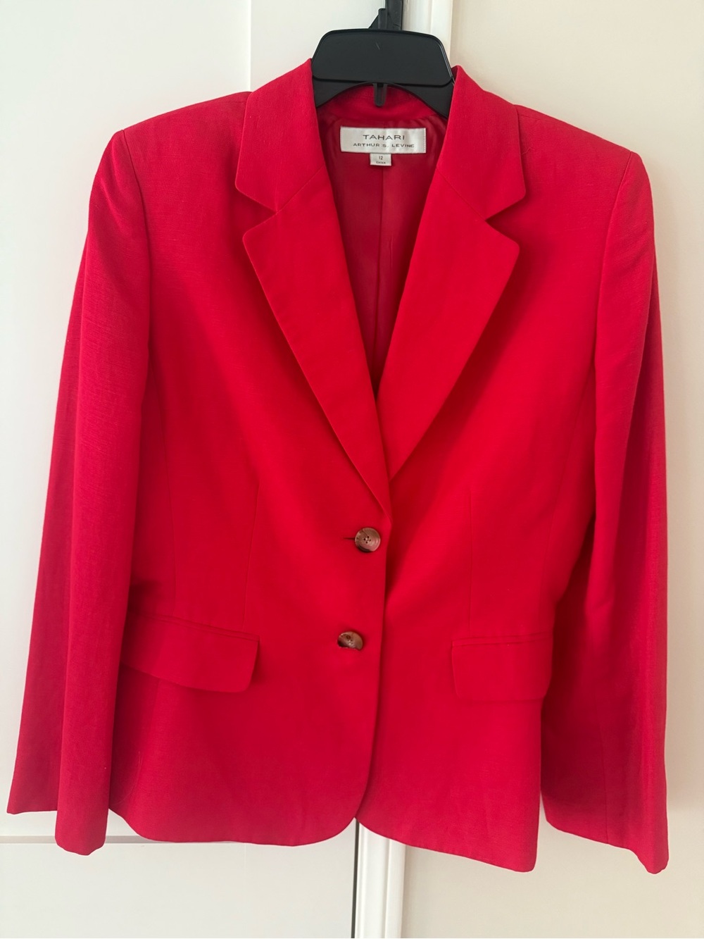 Tahari Bright Red Single-Breasted Women's Blazer